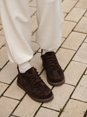 REY напівчеревики анатомічної форми шоколадні замшеві на вовні