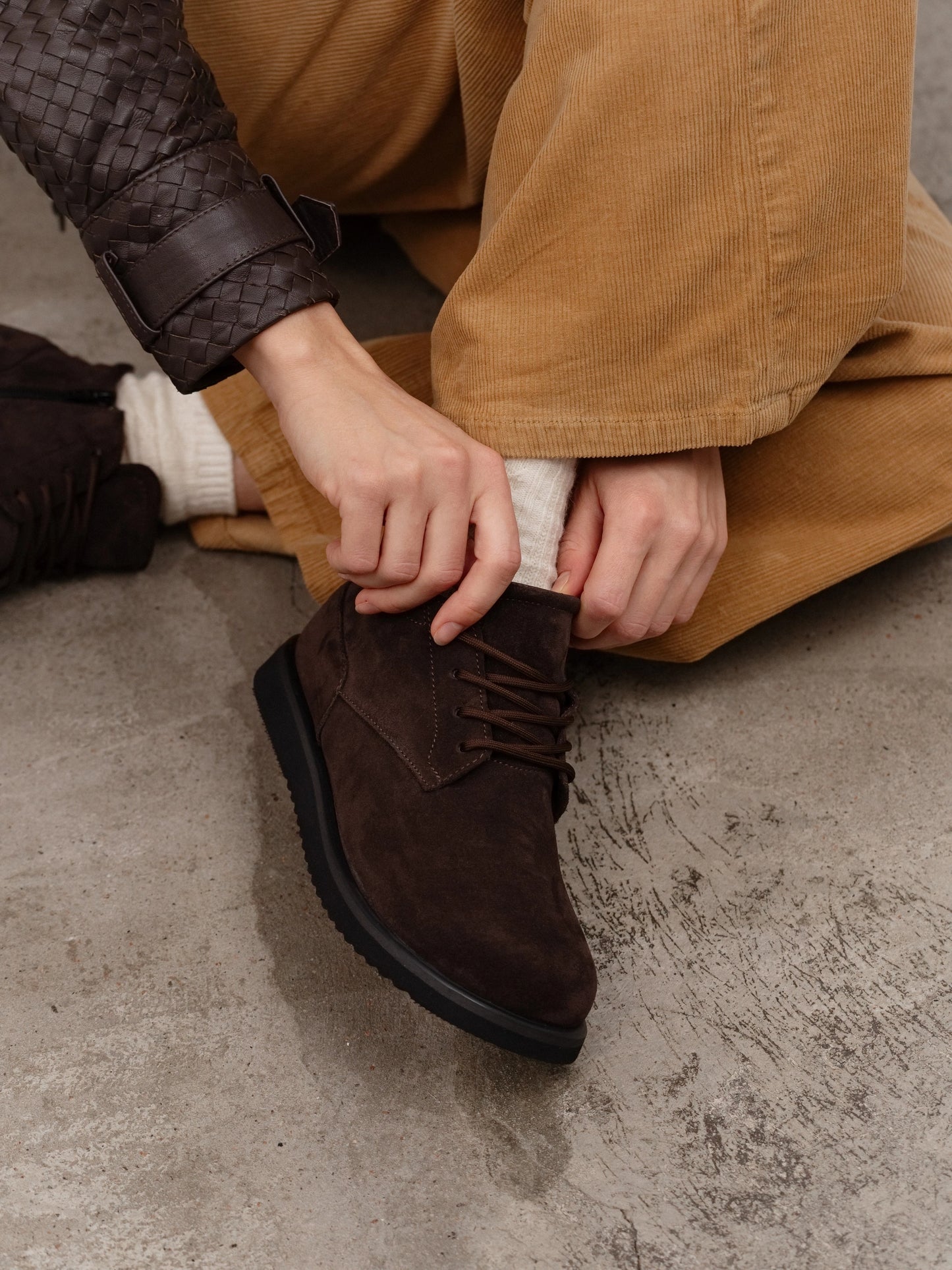 AMORE напівчеревики анатомічної форми шоколадні замшеві на вовні