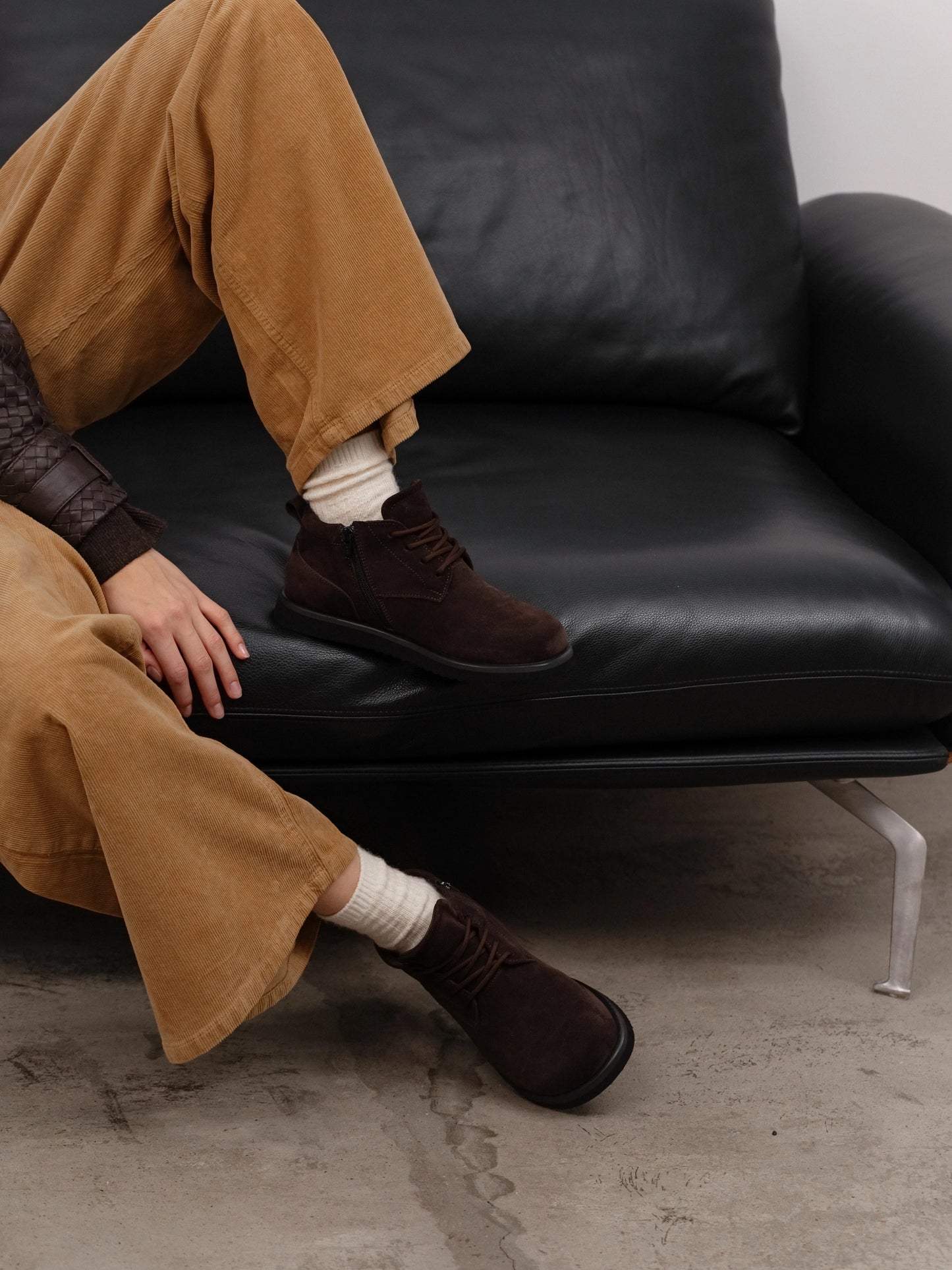 AMORE напівчеревики анатомічної форми шоколадні замшеві на вовні