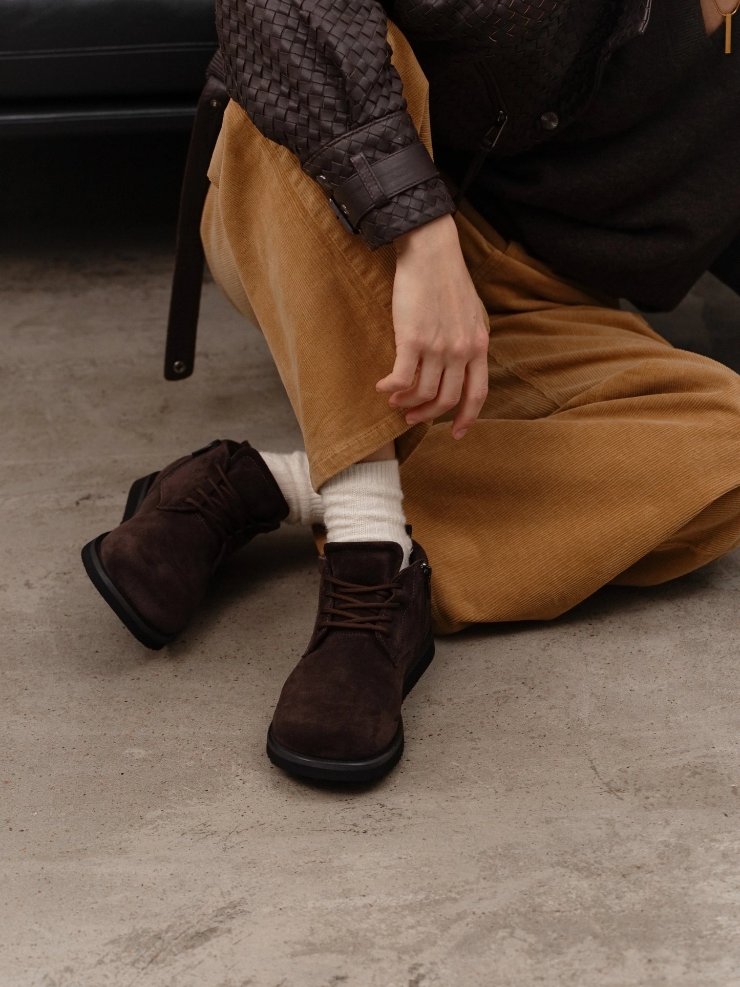 AMORE напівчеревики анатомічної форми шоколадні замшеві на вовні