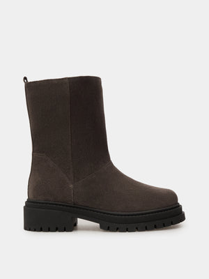 ALICIA черевики сіро-коричневі замшеві на вовні