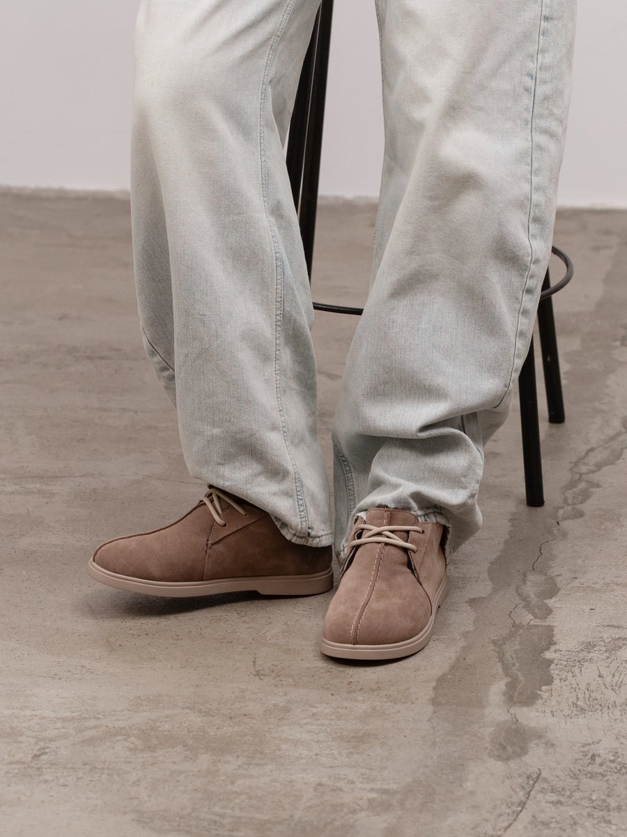 DAISY напівчеревики анатомічної форми бежеві замшеві на хутрі