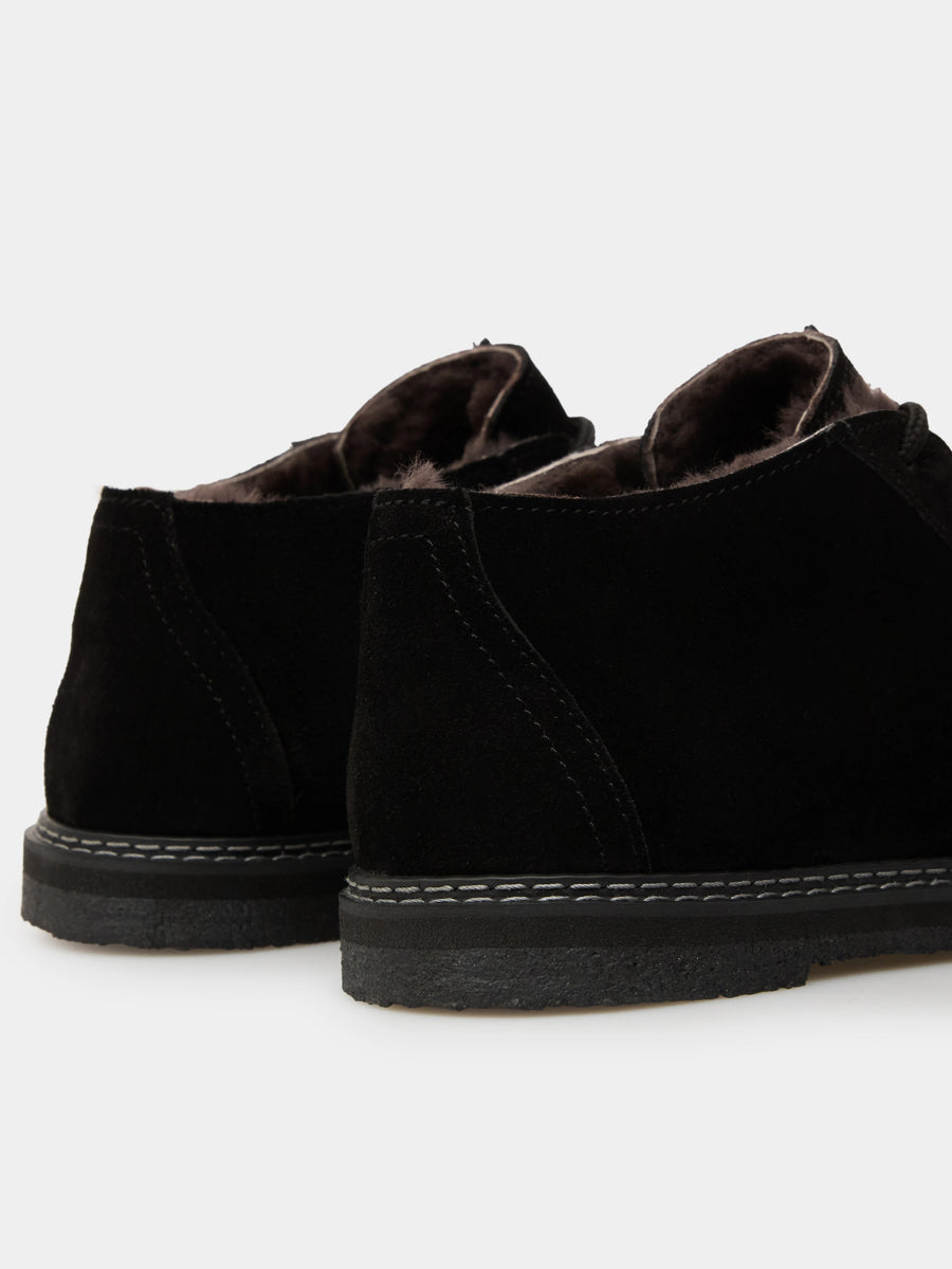 DAISY напівчеревики анатомічної форми чорні замшеві на хутрі