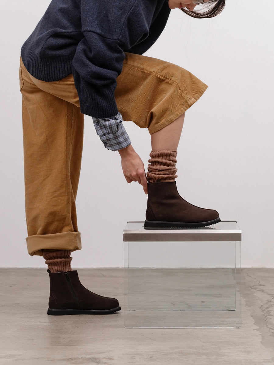 CIANA черевики анатомічної форми шоколадні замшеві на хутрі