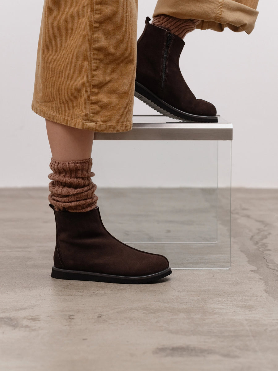 CIANA черевики анатомічної форми шоколадні замшеві на хутрі