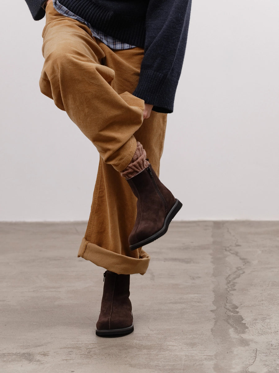 CIANA черевики анатомічної форми шоколадні замшеві на хутрі