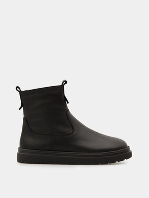 MERAN черевики анатомічної форми чорні шкіряні на вовні