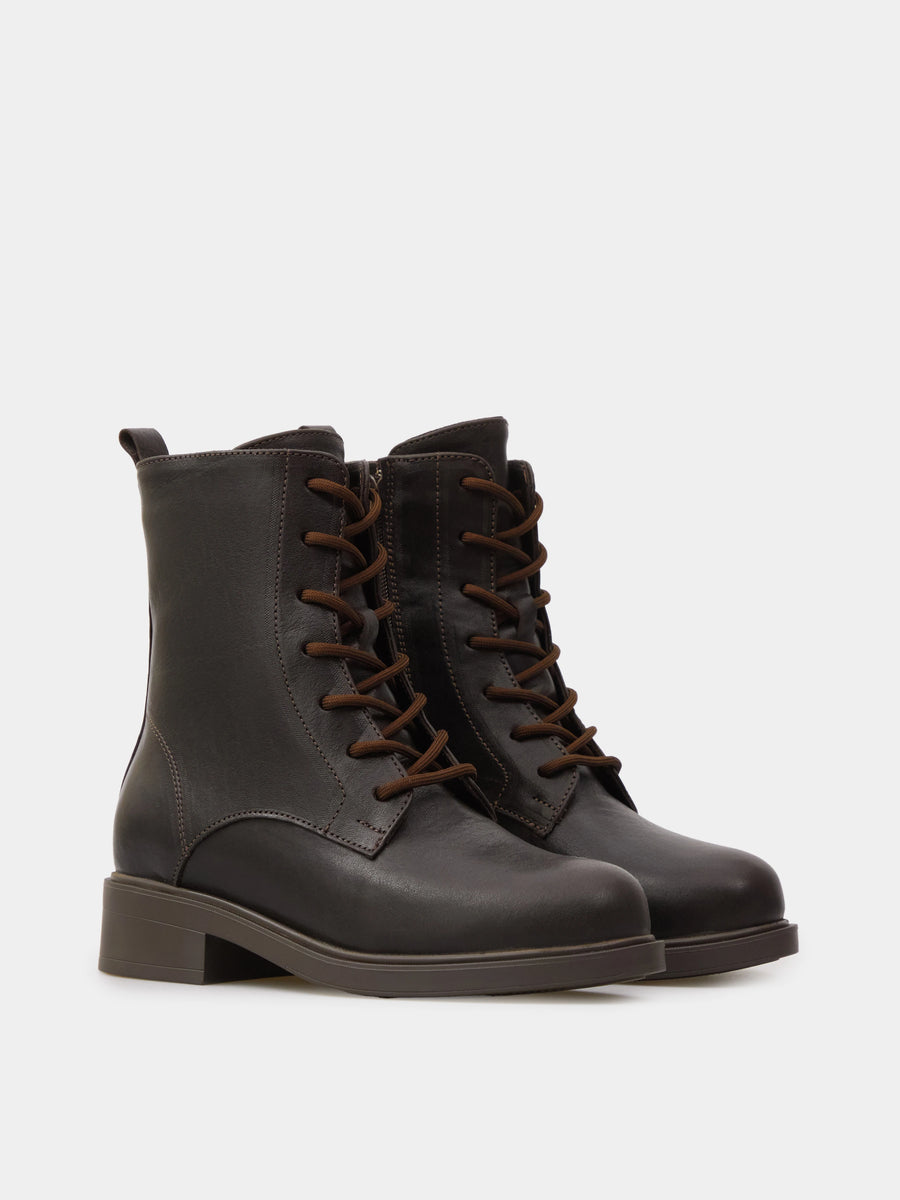 KIRA черевики коричневі шкіряні на вовні