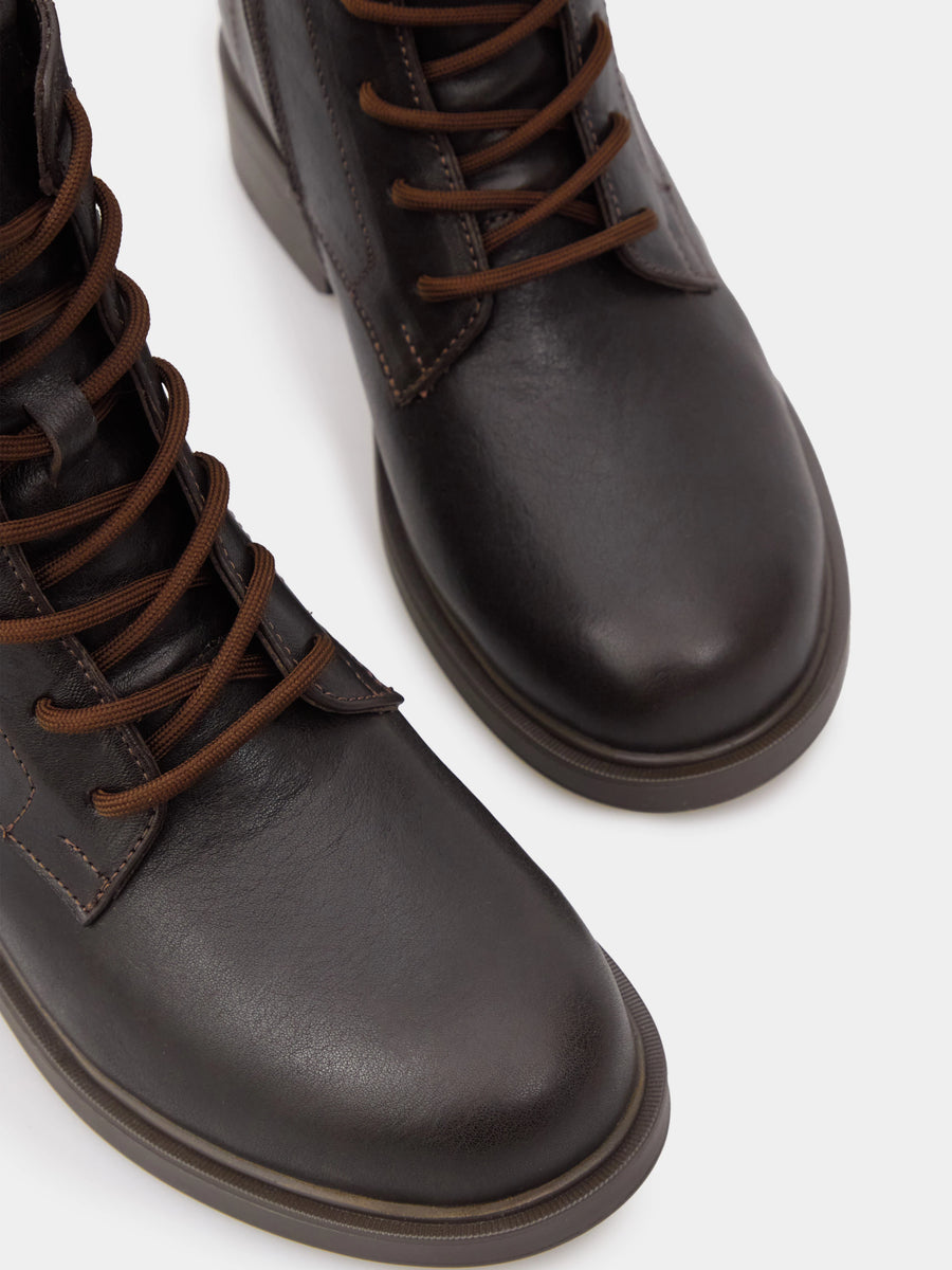 KIRA черевики коричневі шкіряні на вовні