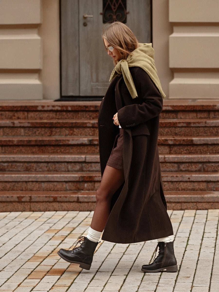 KIRA черевики коричневі шкіряні на вовні