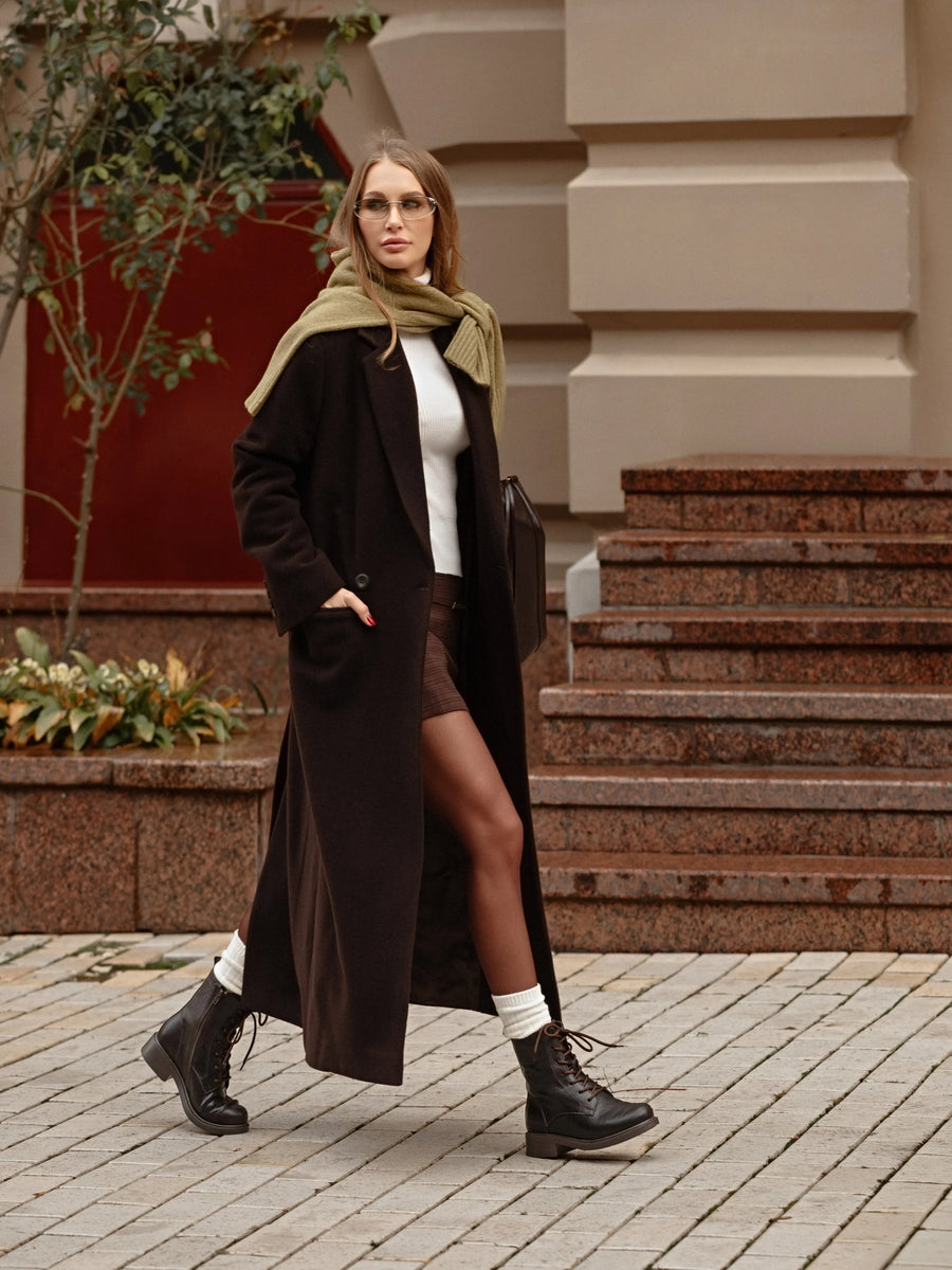 KIRA черевики коричневі шкіряні на вовні