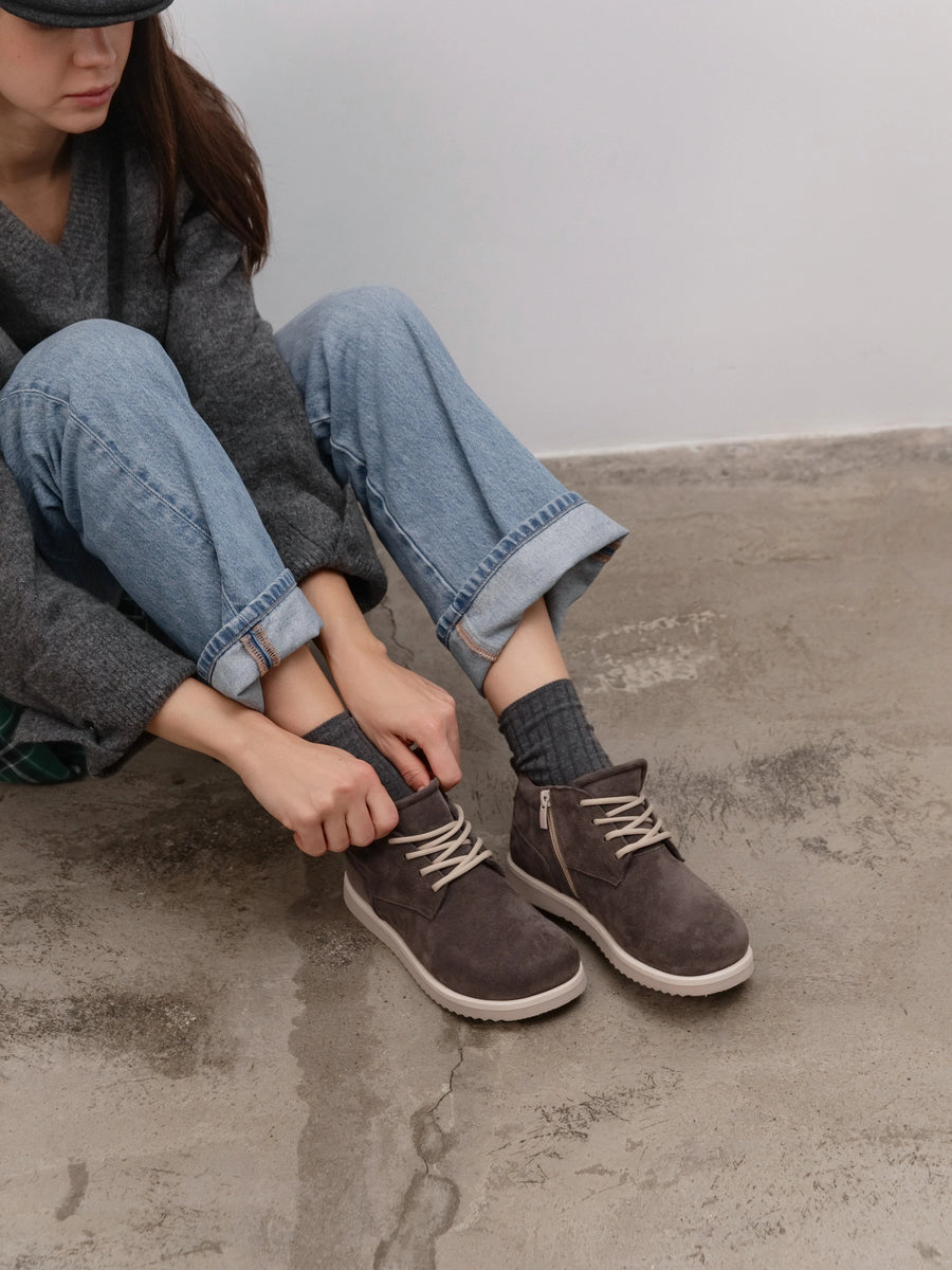 AMORE напівчеревики анатомічної форми сіро-коричневі замшеві