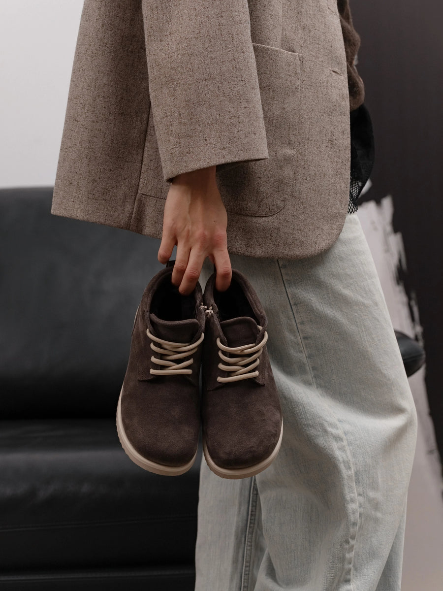 AMORE напівчеревики анатомічної форми сіро-коричневі замшеві