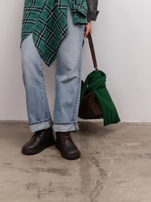 LEX черевики анатомічної форми коричневі шкіряні на хутрі