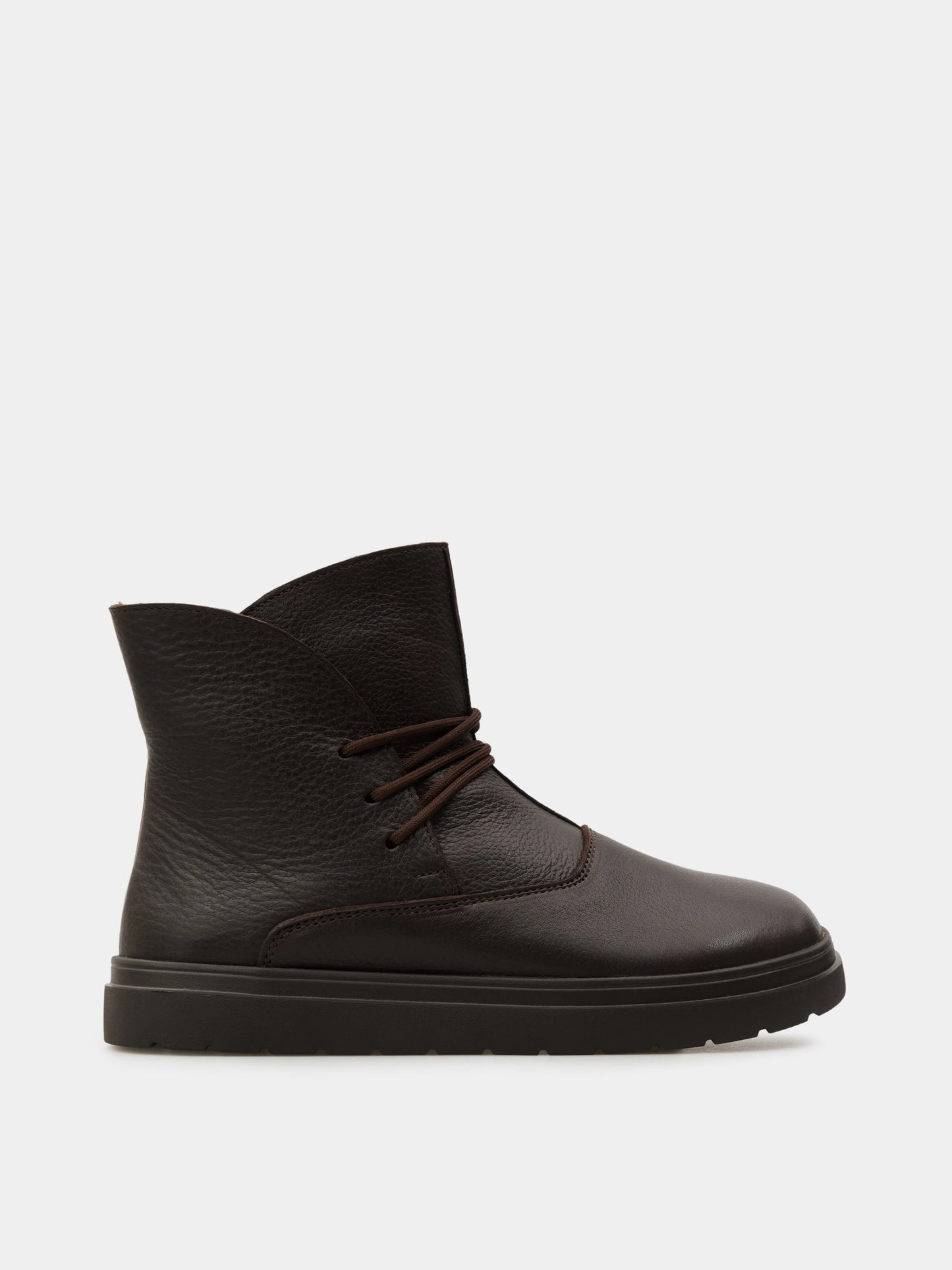 THEO черевики анатомічної форми коричневі шкіряні на вовні