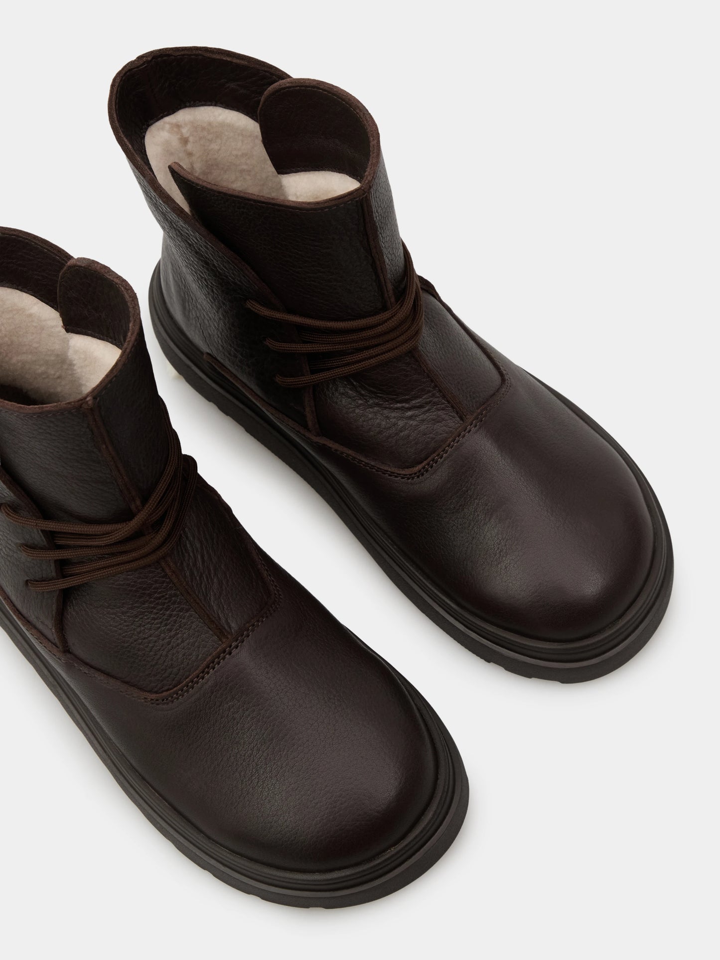 THEO черевики анатомічної форми коричневі шкіряні на вовні