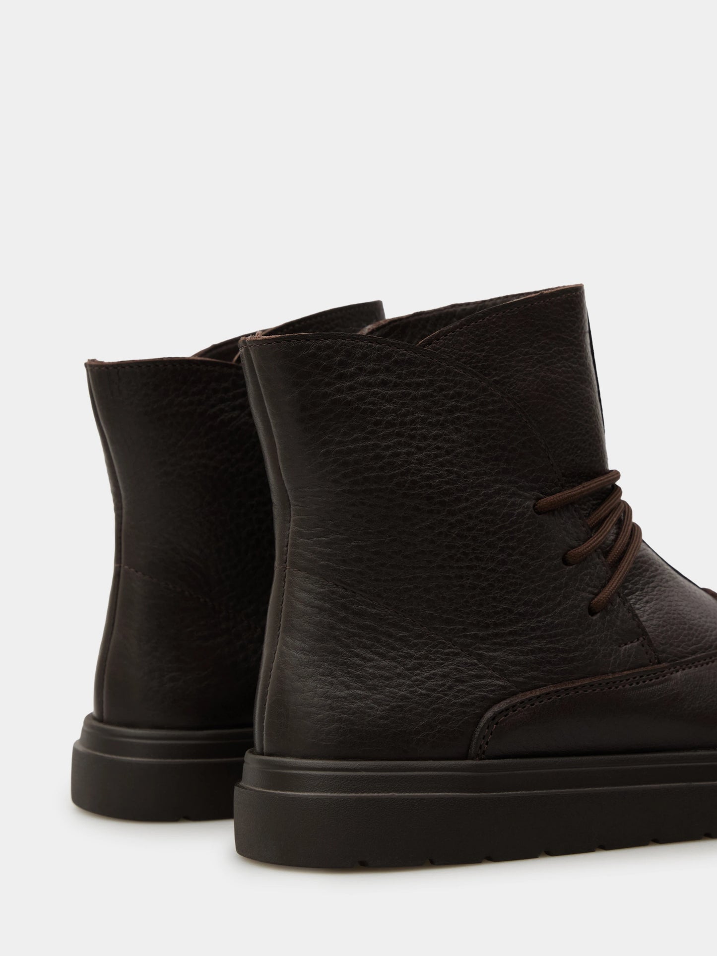 THEO черевики анатомічної форми коричневі шкіряні на вовні