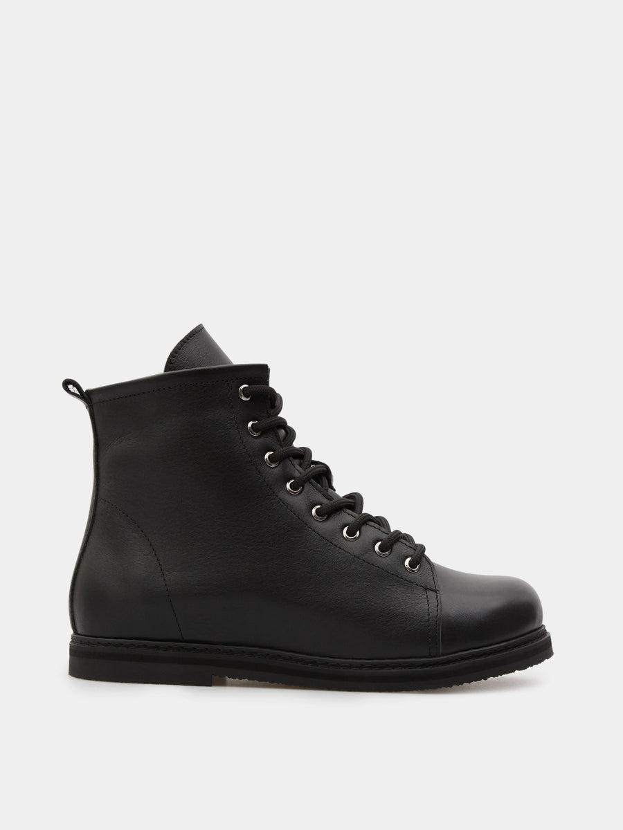 VIRA черевики анатомічної форми чорні шкіряні на вовні