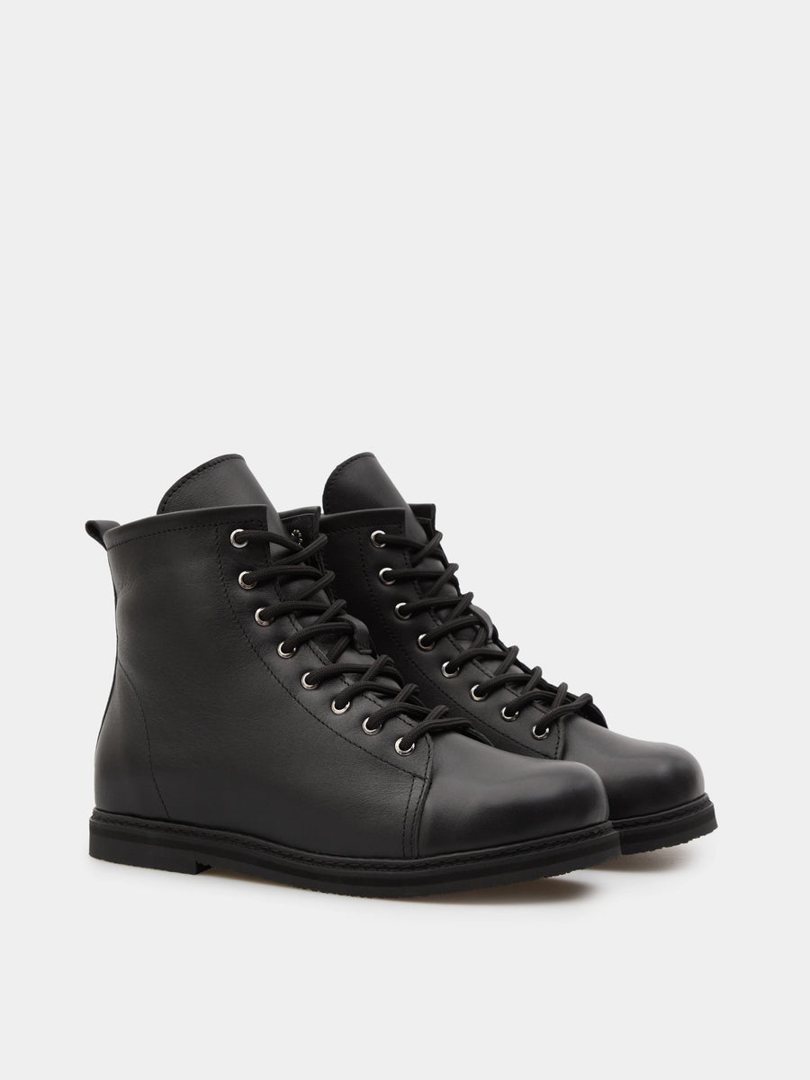 VIRA черевики анатомічної форми чорні шкіряні на вовні