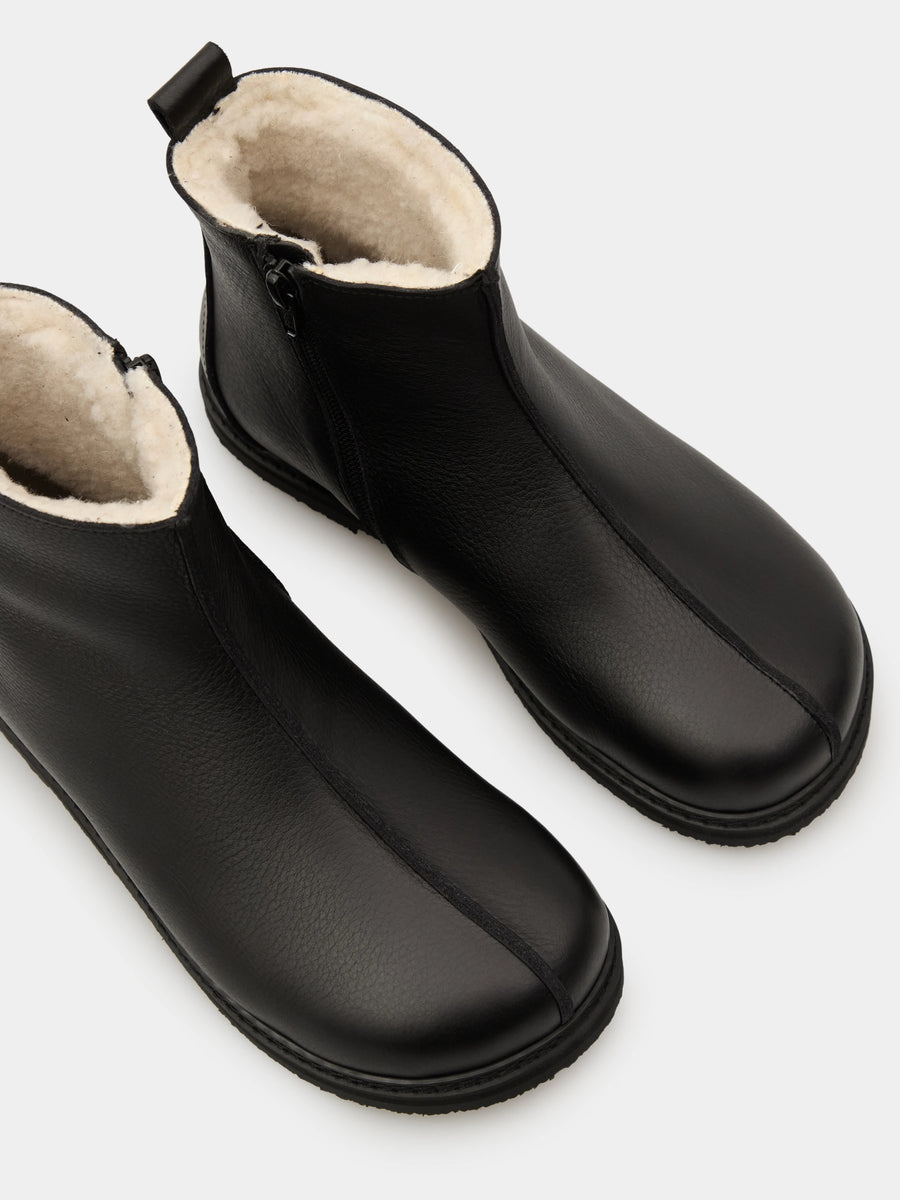 CIANA черевики анатомічної форми чорні шкіряні на вовні