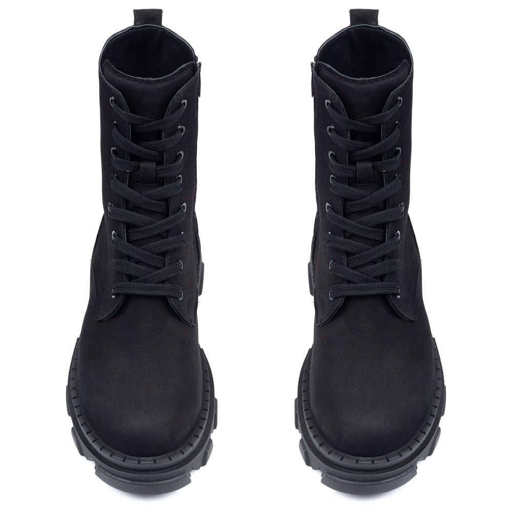 Ботинки черные нубуковые на байке 5236-1-N, 36, 23.5 см
