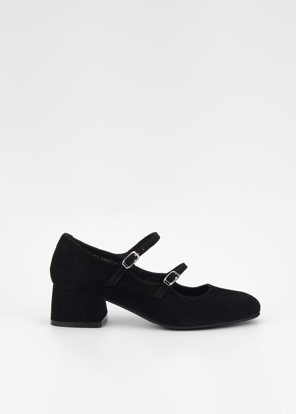 Туфлі чорні замшеві на ремінцях Edie 3774-1-Z