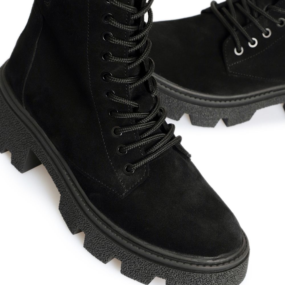 Ботинки черные замшевые на меху Odry 6448-1-Z, Черный, 36, 23.5 см