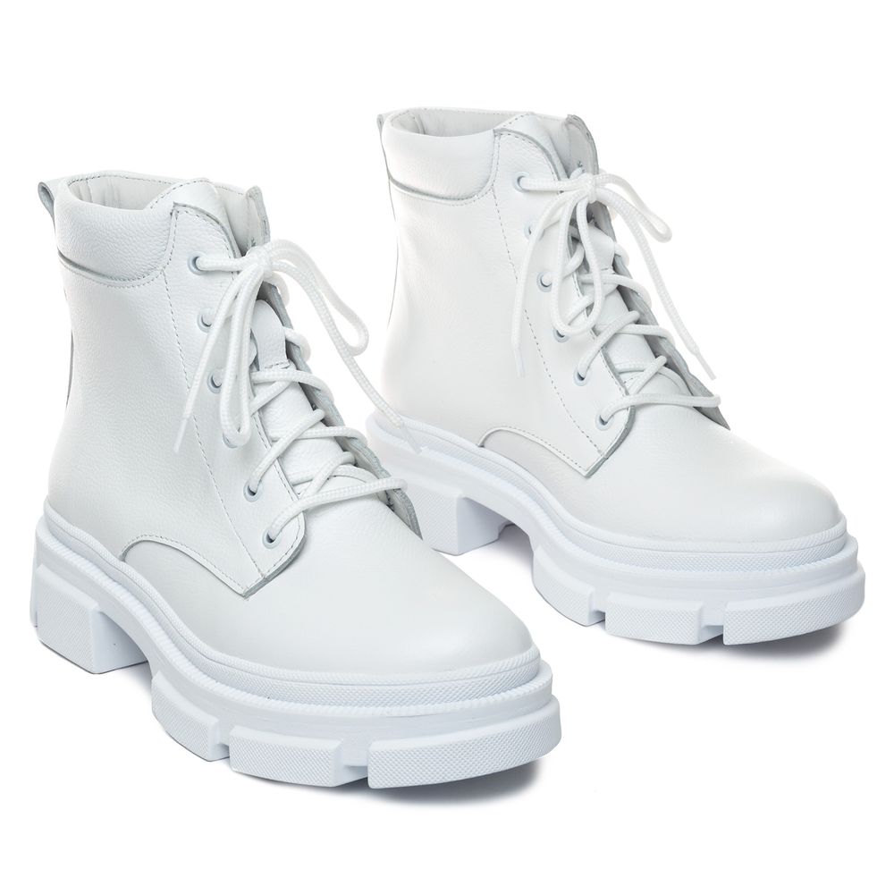 Ботинки белые кожаные на кожаной подкладке 4147-8, 40, 26 см