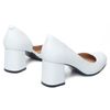 Туфлі білі з натуральної шкіри на стійкому каблуку 6 см
