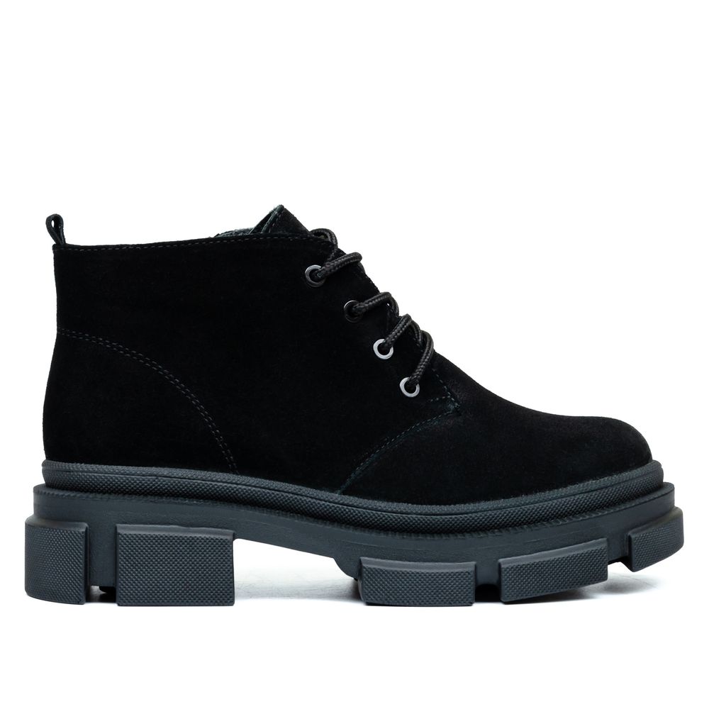 Ботинки черные замшевые на меху 6374-1-Z, 37, 23.5 см