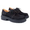 Туфлі чорні низький хід на шнурках з натурального нубуку з м'якою устілкою на грубій підошві​​​​​​​