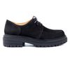 Туфли черные низкий ход на шнурках из натурального нубука с мягкой стелькой на грубой подошве