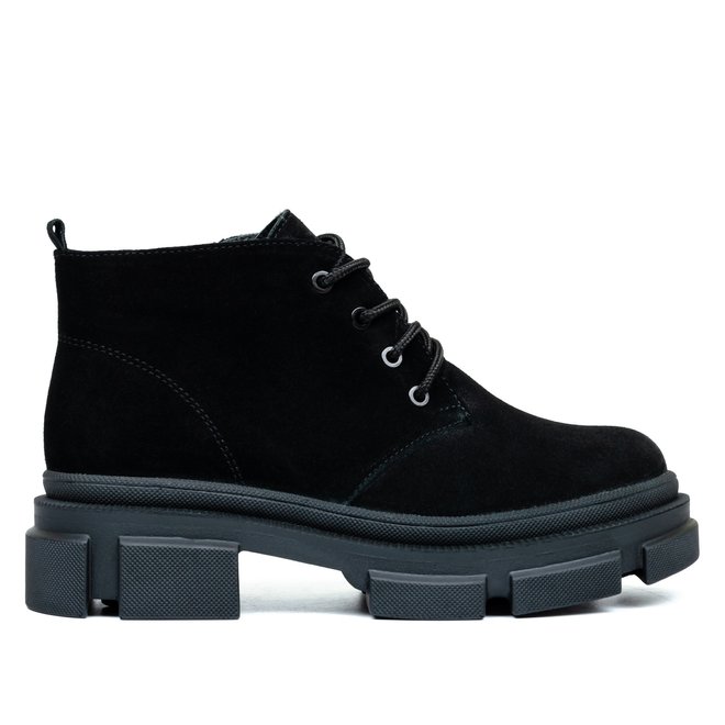 Ботинки черные замшевые на меху 6374-1-Z, 41, 26 см