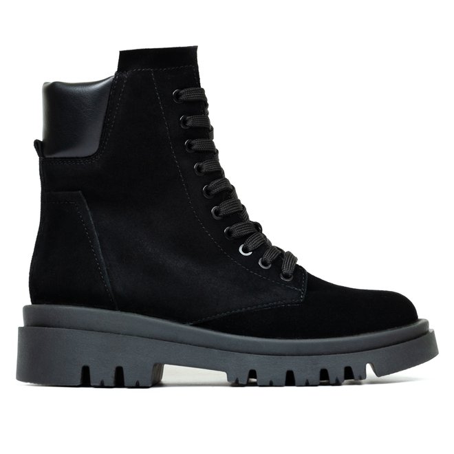 Ботинки черные замшевые на меху 6409-1-Z, 36, 23 см