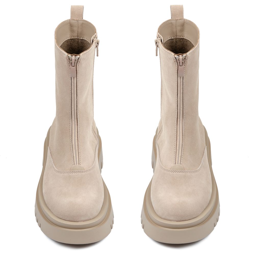 Ботинки светло-бежевые замшевые на байке 5263-9-Z, 36, 23 см