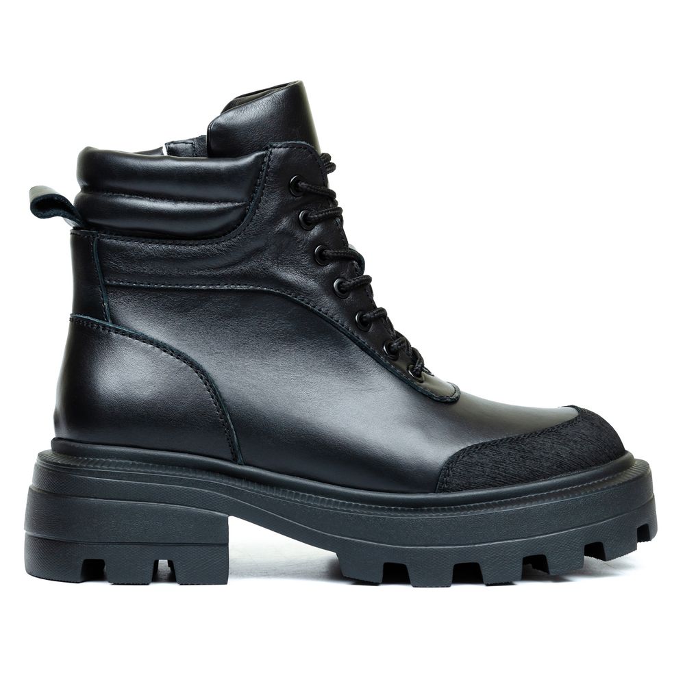 Ботинки черные кожаные и замшевые на меху 6431-1-Z, 36, 23.5 см