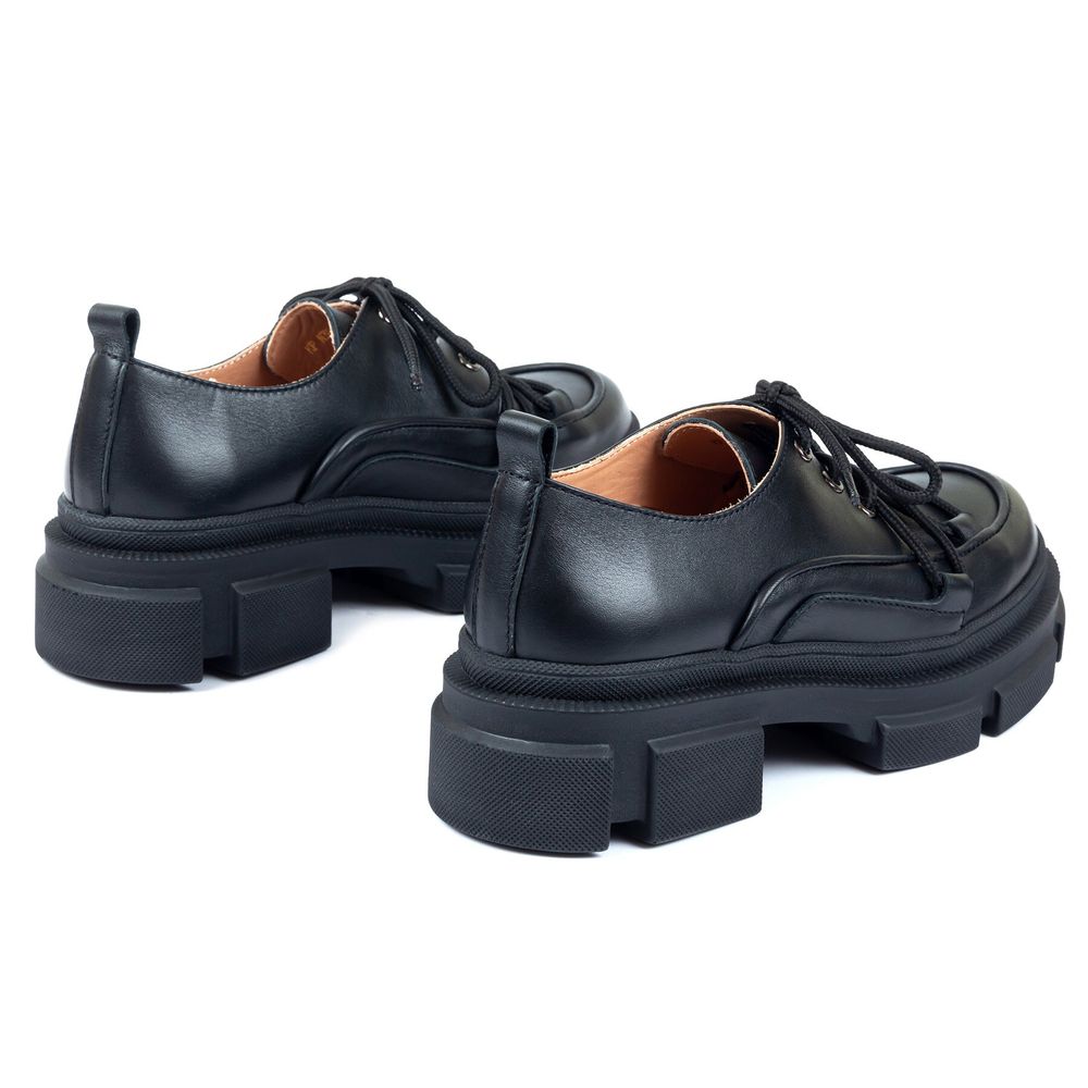 Туфлі чорні з натуральної шкіри з м'якою устілкою 3671-1