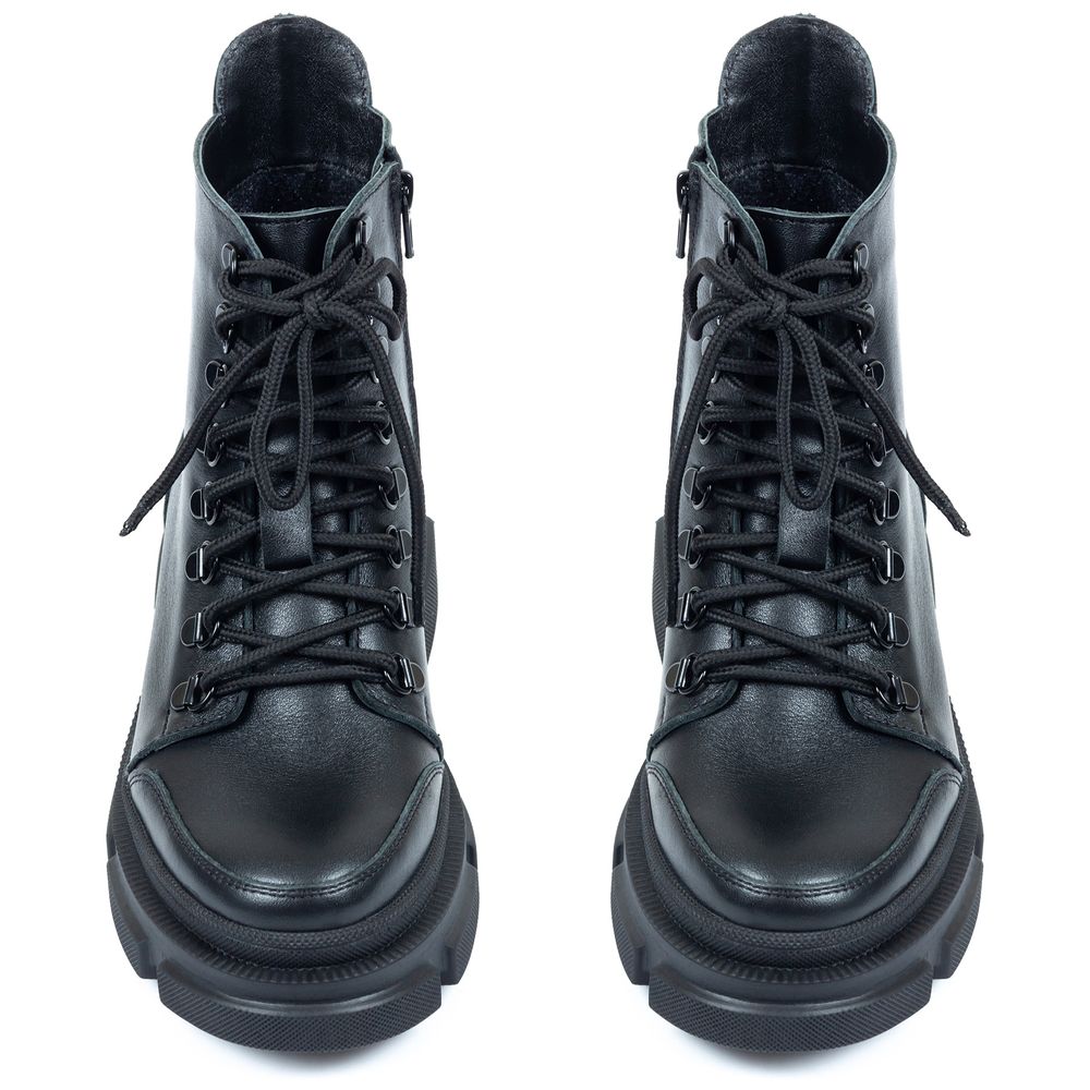 Ботинки черные из натуральной кожи на байке 5203-1, 36, 23 см