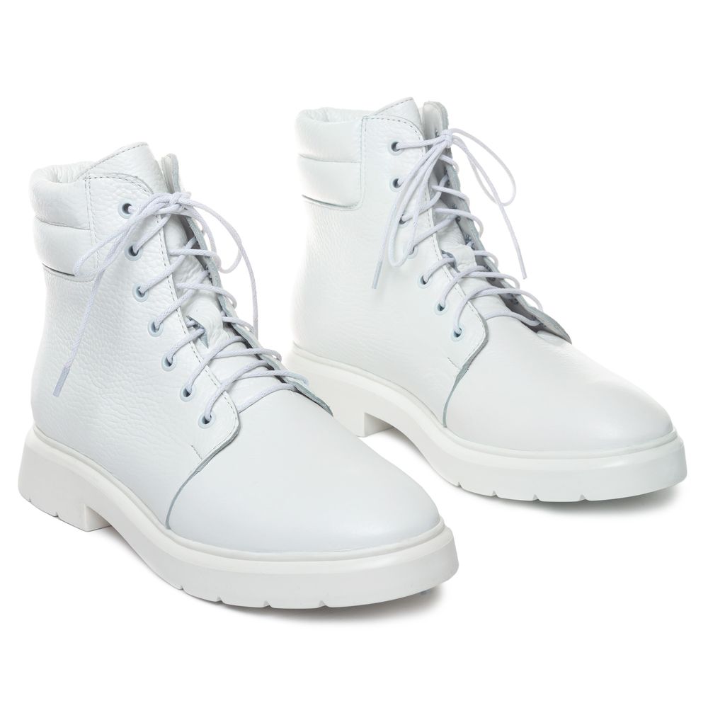 Ботинки белые кожаные на кожаной подкладке 4160-8, Белый, 36, 23 см