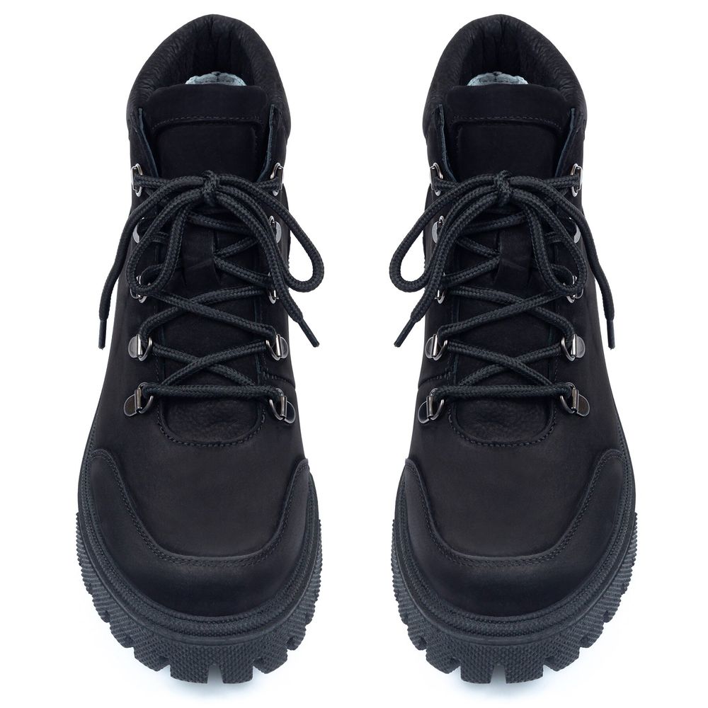 Ботинки черные из натурального нубука на байке 5210-1-N, 36, 23 см