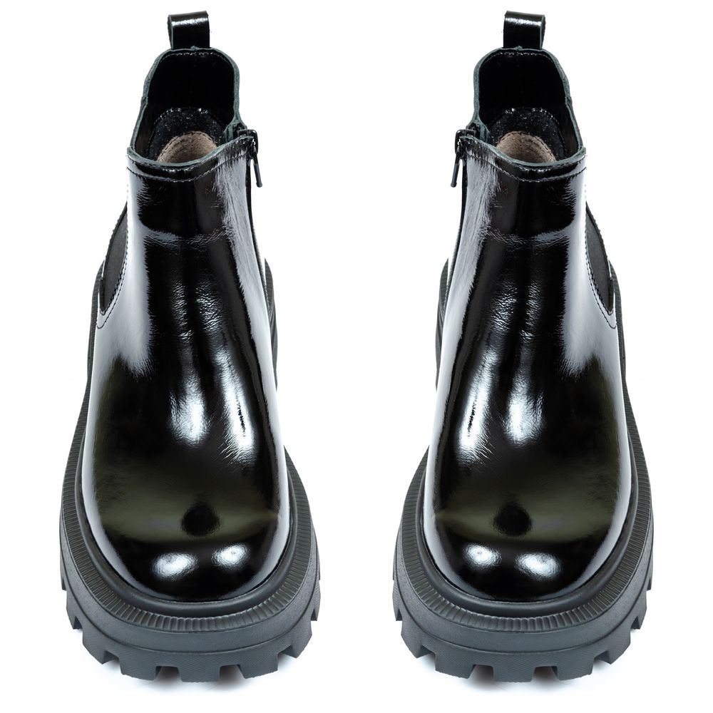 Ботинки черные с наплак на байке 5257-1-L, 36, 23.5 см