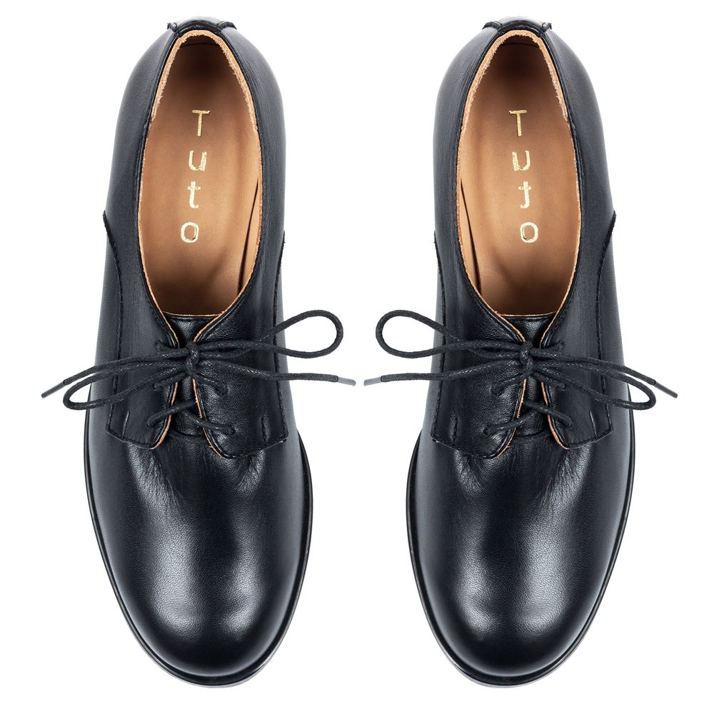 Туфли черные кожаные 0366R