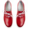 Туфлі червоні низький хід на шнурках з натуральної шкіри з м'якою устілкою на грубій підошві​​​​​​​