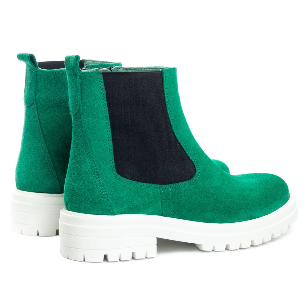Ботинки зеленые из натуральной замши на кожаной подкладке Chelsea 4125-5-Z, 36, 23 см