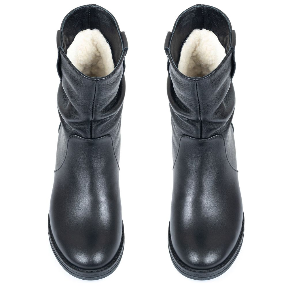 Ботинки черные из натуральной кожи на меху 6325-1, 40, 26.5 см