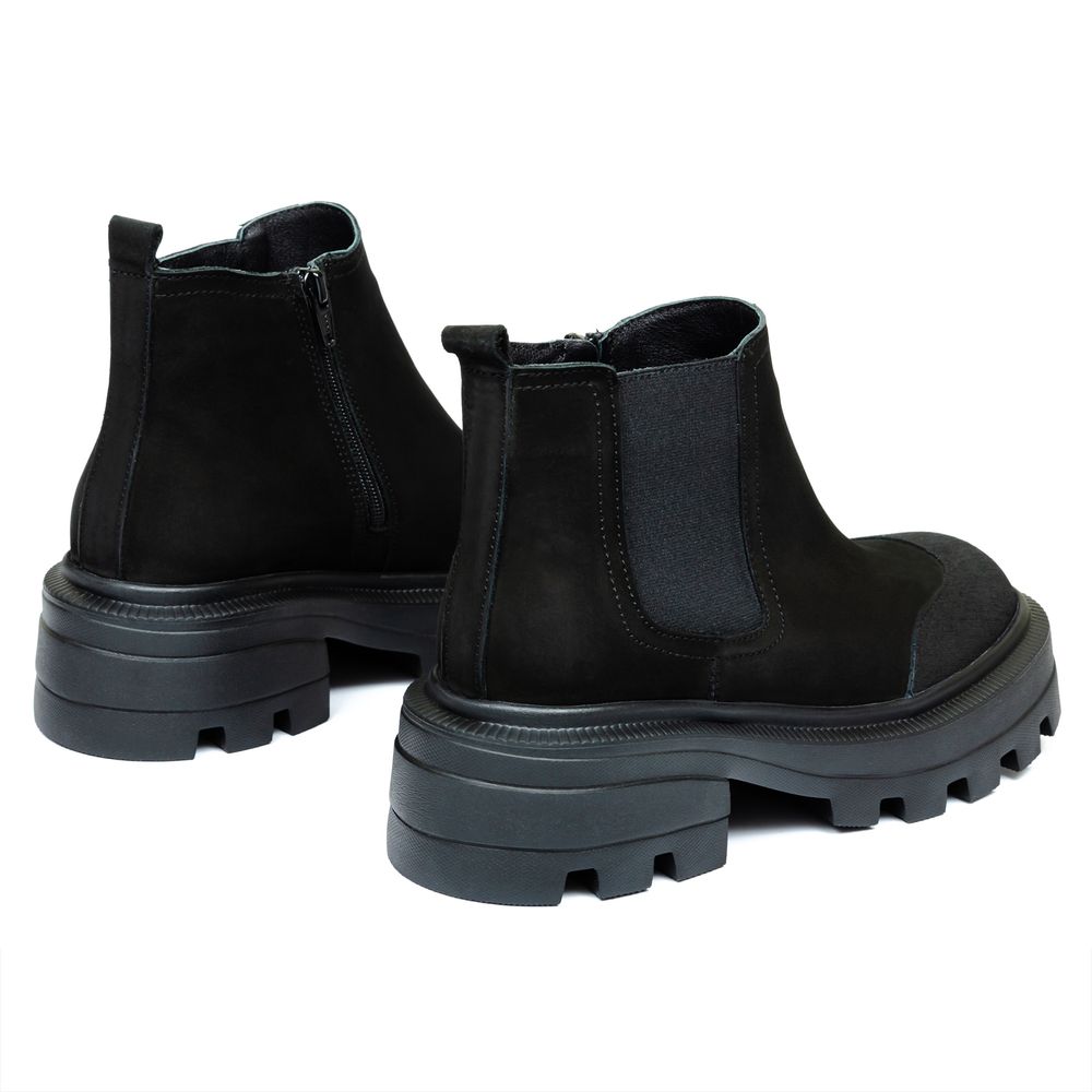 Ботинки черные нубуковые на байке 5267-1-N, 36, 23.5 см
