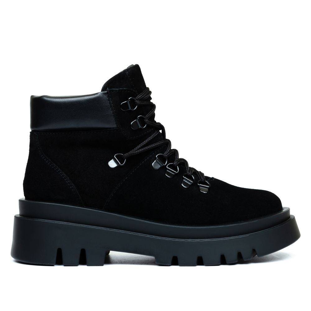 Ботинки черные замшевые на меху 6420-1-Z, 36, 23 см