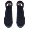 Ботинки черные из натуральной замши на каблуке 8 см на меху 6333-1-Z, 37, 24.5 см