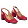Туфли красные кожаные на каблуке 6 см 3553-7