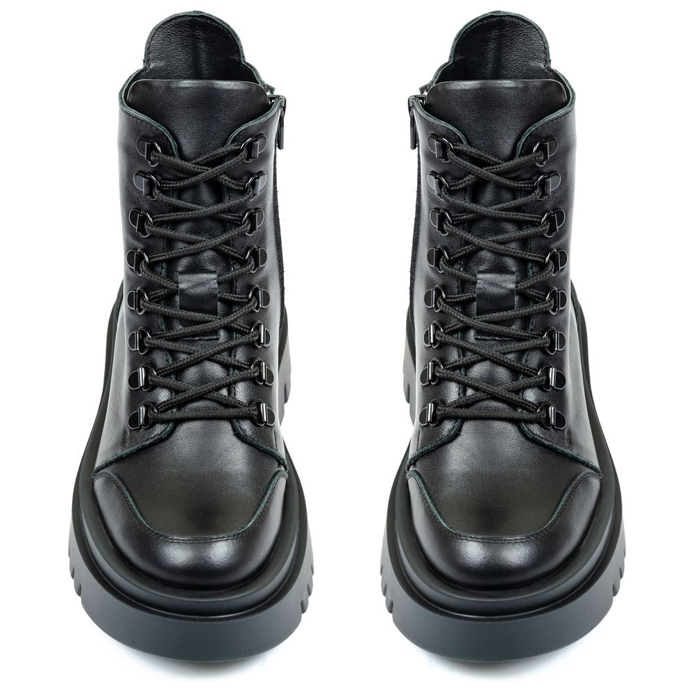 Ботинки черные кожаные на байке 5246-1, 36, 23 см